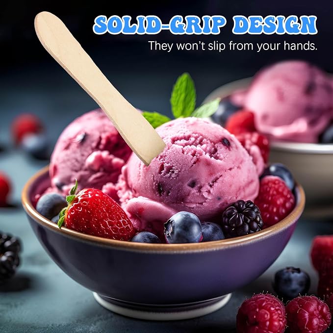 Skylety 8000 Pcs Wooden Ice Cream Spoon Bulk Mini Disposable Tasting Spoons Set - Image 5