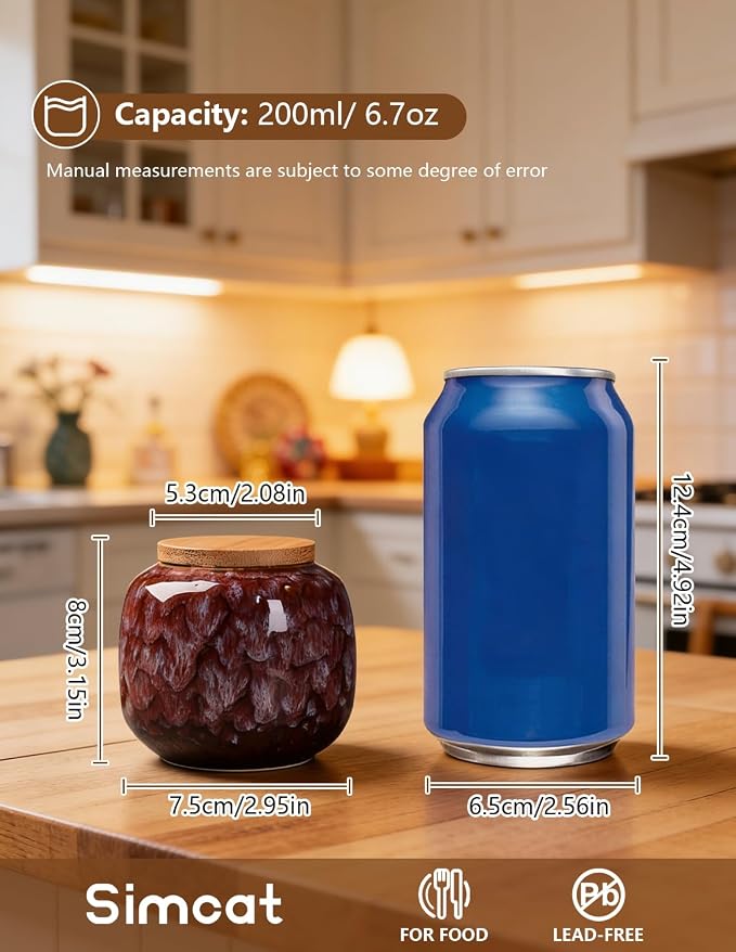 Simcat Ceramic Storage Jars, Exquisite Glaze Food Canisters - Image 2