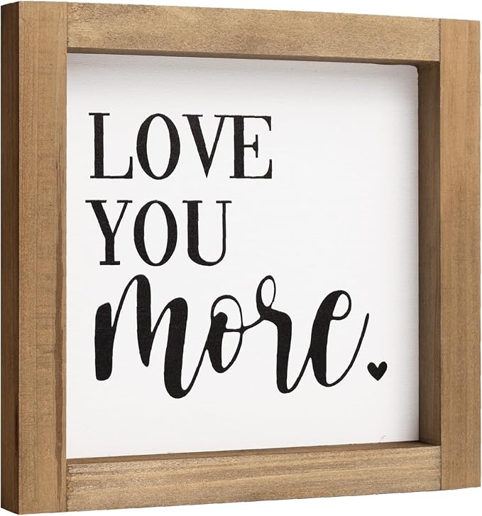 Love You More Sign, 6 Inch Wooden Romantic Valentines Day Gifts, Rustic Wall by pechpell