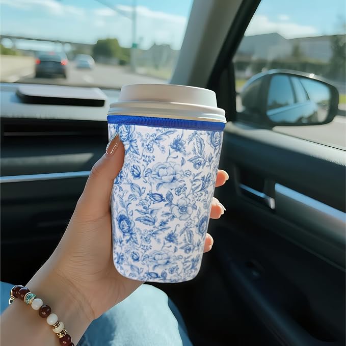 Reusable Insulated Sleeve for Iced Coffee Cup, Coffee Neoprene Sleeve for Cold - Image 2