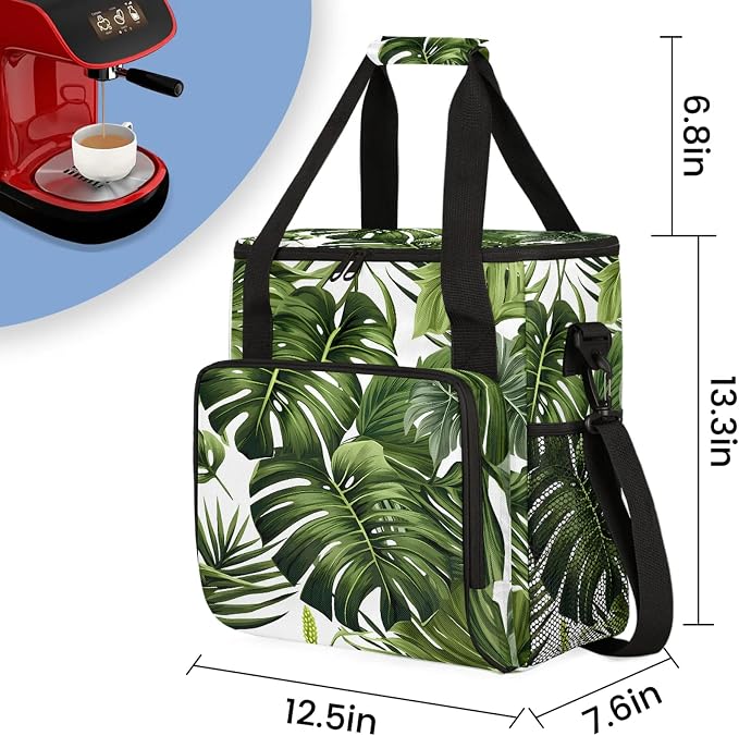 Tropical Plants Green Palms Leaf Banana Leaves Coffee Maker Carring Bag - Image 2