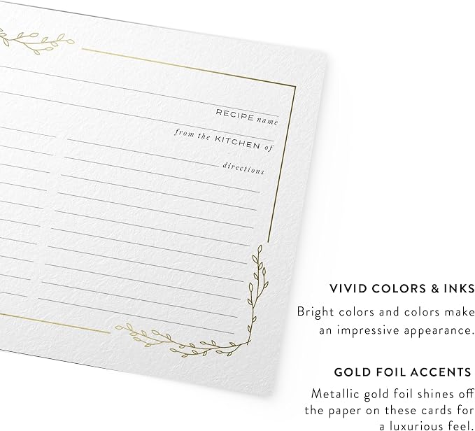 Dashleigh Gold Foil Recipe Cards - Image 3