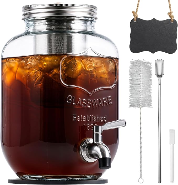 JunVpic Cold Brew Coffee Maker – 128oz / 1 Gallon Wide Mouth, Leakproof by Junvpic