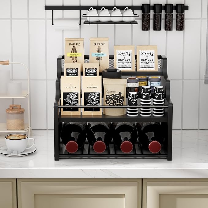 4-Tier Wood Display Shelf Wine Rack - Image 6