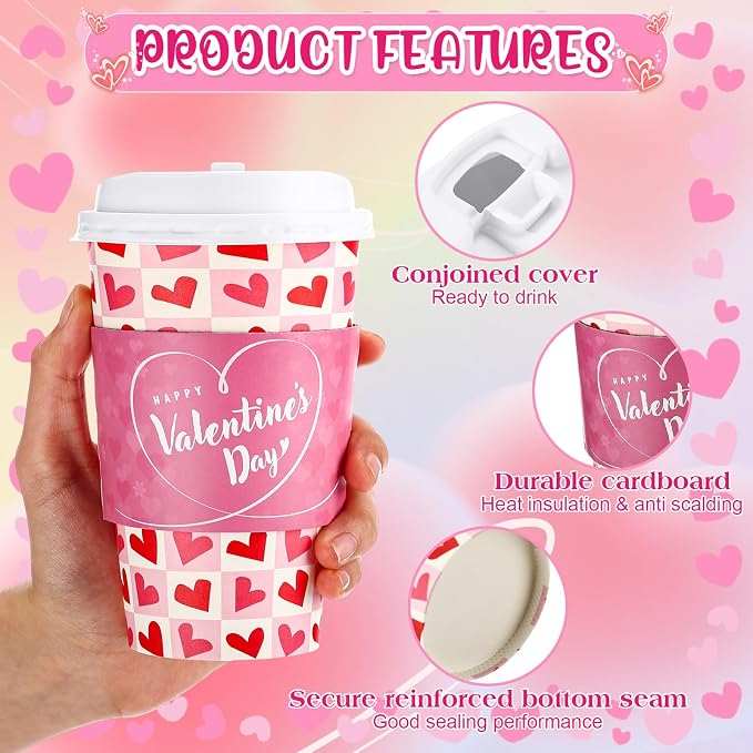 Lallisa 50 Pack 16 oz Mother's Day Disposable Coffee Cups - Image 3