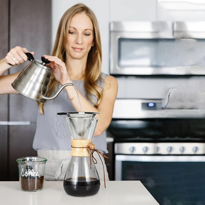 Pour Over Coffee Dripper Slow Drip Paperless Coffee Filter, Double Mesh - Image 6