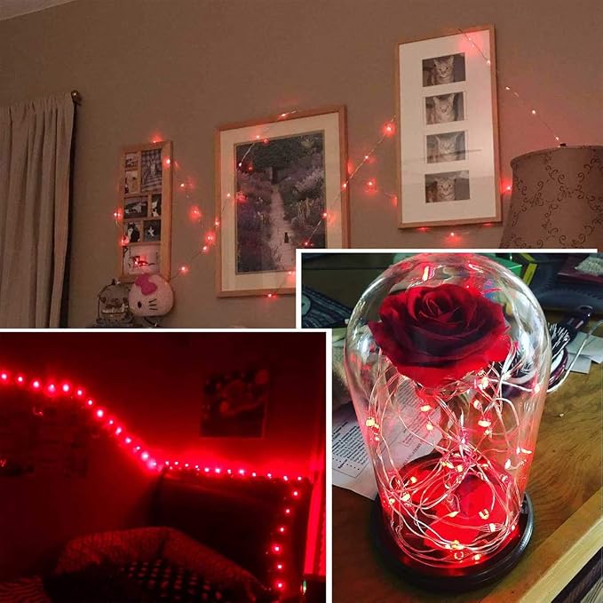 Ariceleo Led Fairy Lights Battery Operated, 2 Packs Mini Battery Powered Copper - Image 8