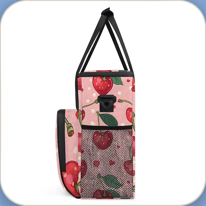 Fruits Cherries Coffee Maker Carring Bag, Large Insulated Storage Organizer - Image 4