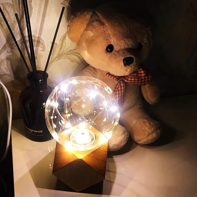 Small Wood Table Lamp Edison Bulb Dimmable Desk Lamp E26 60W Industrial Night - Image 3