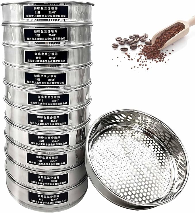 Precision Coffee Bean Sorting Sieve Set, 10 Layer 304 Stainless Steel Grading by Unknown