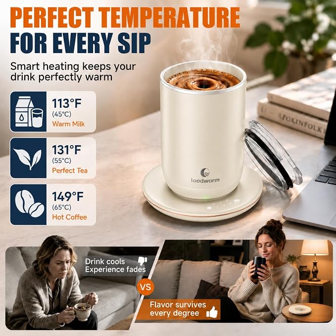 Self Heated Stirring Coffee Mug, 10oz Auto Mixing Cup - Image 3