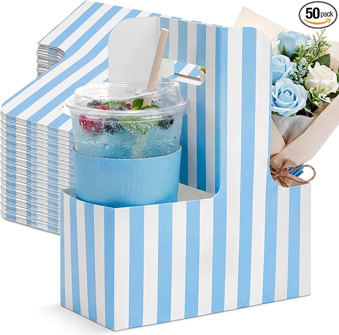 50 Pack 2 Cup Disposable Drink Carrier by Yiyiring