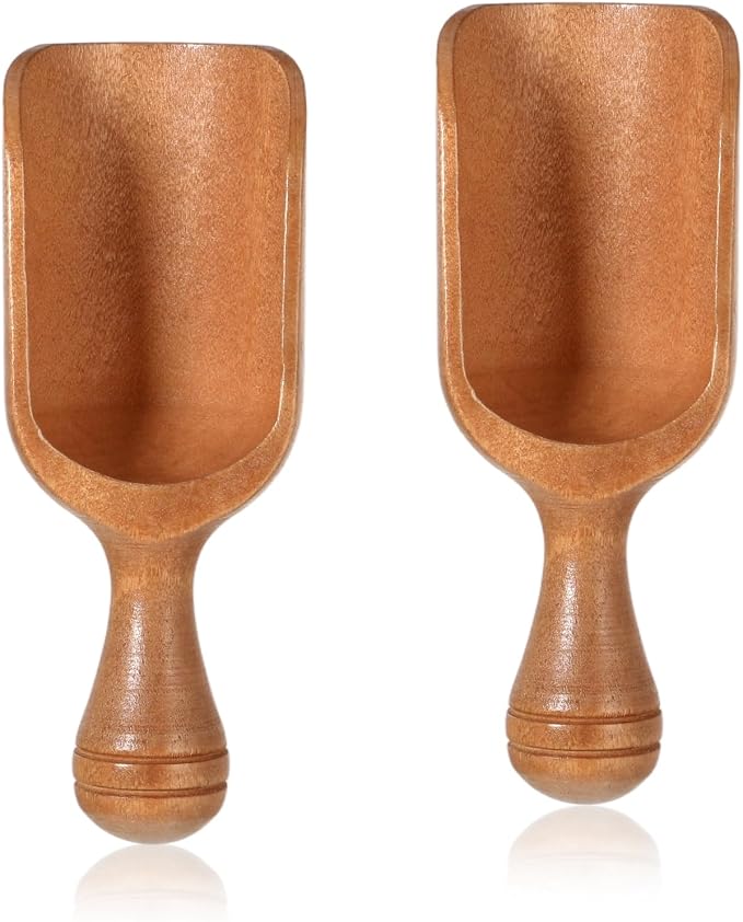 Acacia Mini Wooden Spoons 2Pcs Wooden Coffee Scoops Multipurpose Measuring by Unknown