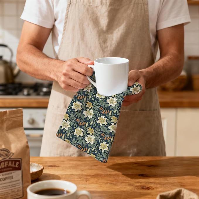 CUTHOLLOW William Morris Flowers & Plants Decorative Kitchen Towels Set of 4 - Image 6