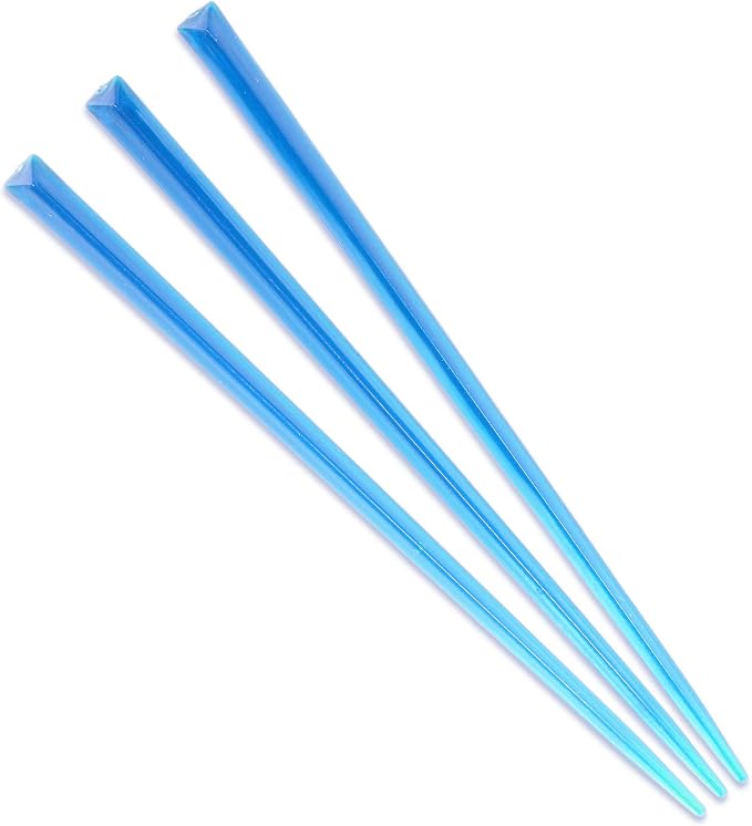 BambooMN - Triangular Prism Plastic Fruit Appetizer Cocktail Pick 3.5" - Blue - by BambooMN