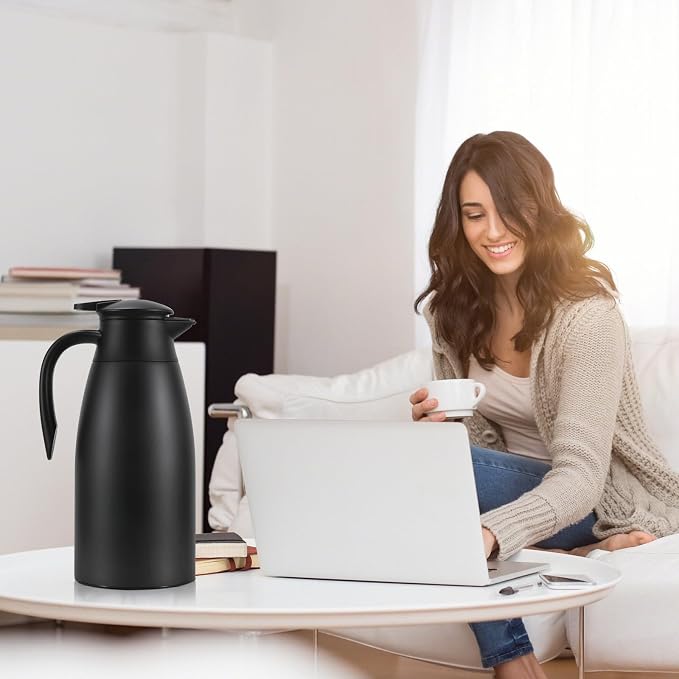70 oz Thermal Coffee Carafe, Updated 2 PCS Insulated Stainless Steel Coffee - Image 7