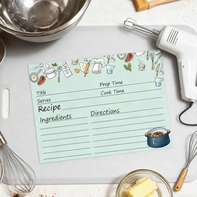 100Pcs Recipe Cards Double Sided Homey Kitchen Diaries 4x6inch Blank Cardstock - Image 5