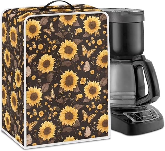 Sunflower Butterfly Coffee Maker Cover Dust Protection Coffee Machine Cover by Unknown