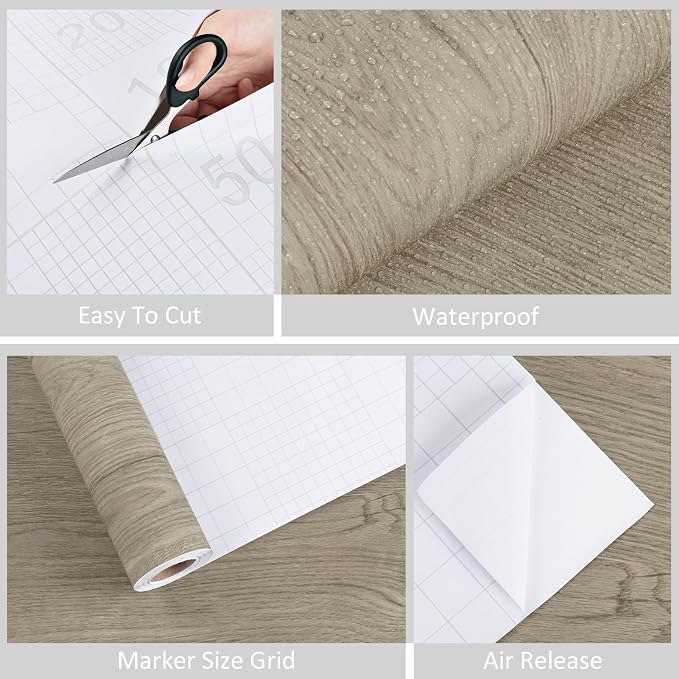 WESTICK Light Wood Contact Paper Brown Wood Grain Wallpaper Peel and Stick - Image 6