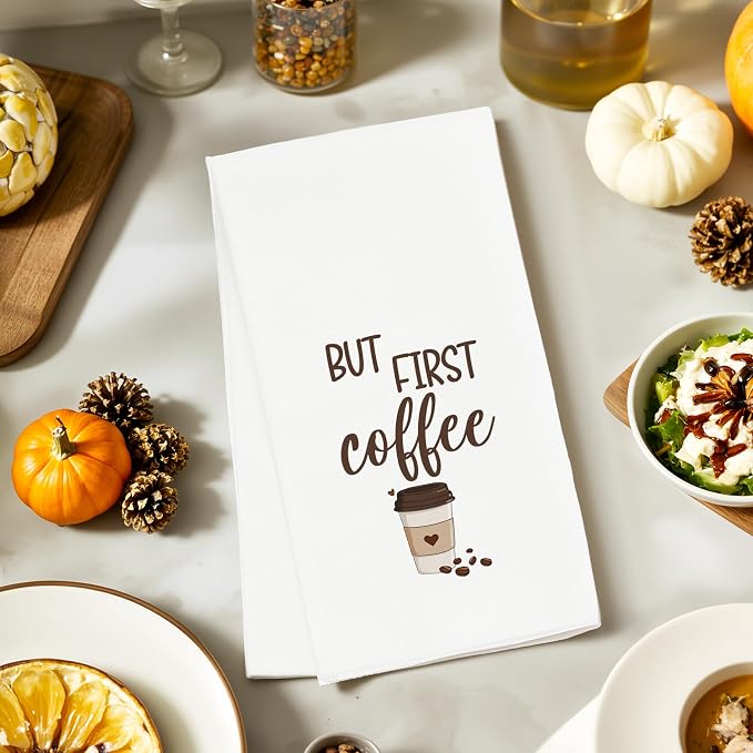 Coffee Towels Gifts for Women, Funny Coffee Bar Towels Gifts for Kitchen - Image 2