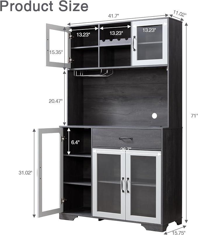 Fatmok 71" Tall Pantry Cabinet - Image 2