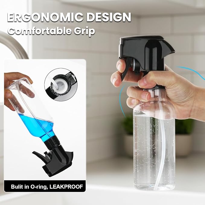 Plastic Spray Bottles 12oz Mist Spraying Bottle Continuous Mister Spray Bottle - Image 2