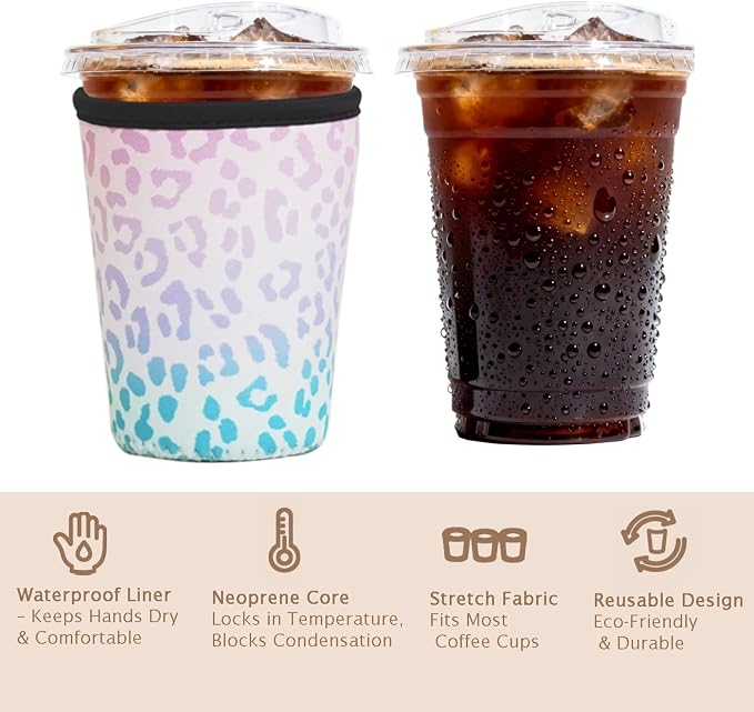 Reusable Insulated Sleeve for Iced Coffee Cup, Beverage Holder for Iced Coffee - Image 6