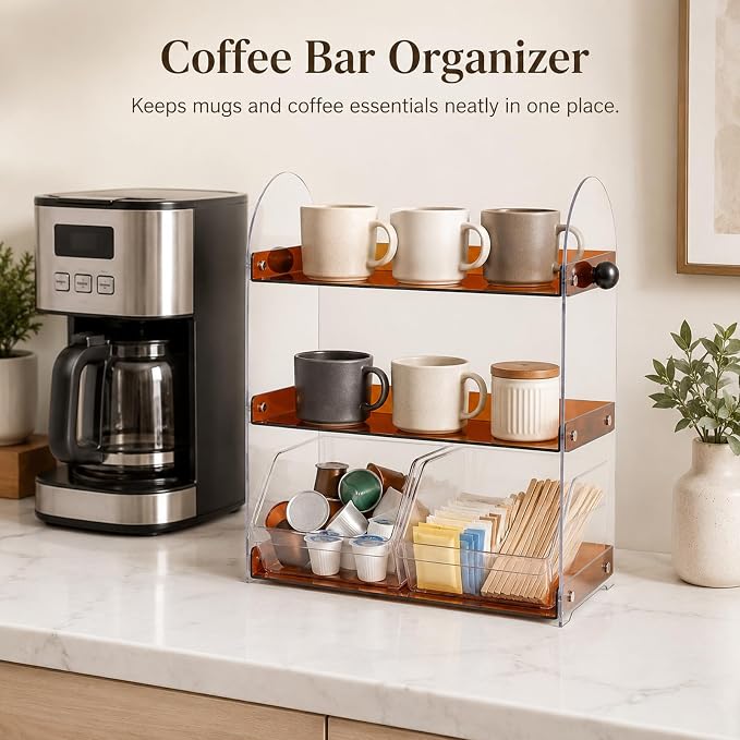 3-Tier Acrylic Coffee Station Organizer - Image 4