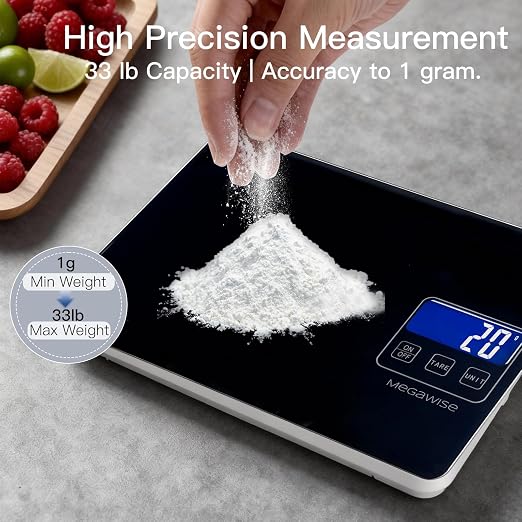 MegaWise Precision Food Scale, 33lb Waterproof Rechargeable Digital Kitchen - Image 5