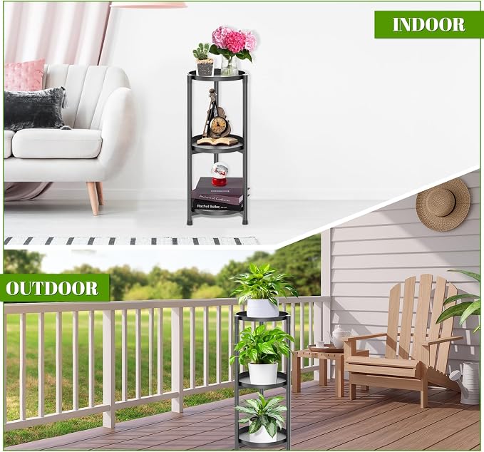 3 Tier Plant Stand Indoor, Flower Pot Holder Shelf Outdoor Plant Display Rack - Image 5