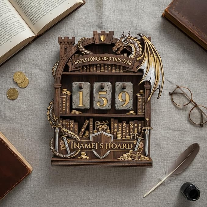 Personalized Book Read Tracker, Wooden Books Read This Year Counter, Reading - Image 2