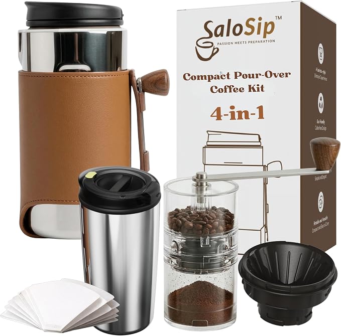 4-in-1 Portable Manual Pour Over Coffee Maker by SaloSip