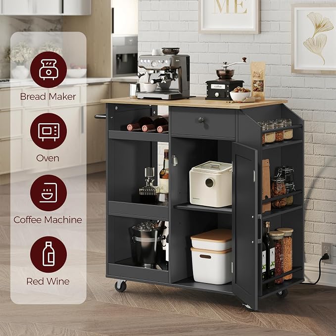 MAHANCRIS Kitchen Island with Power Outlet, Kitchen Storage Island with Drawer - Image 4