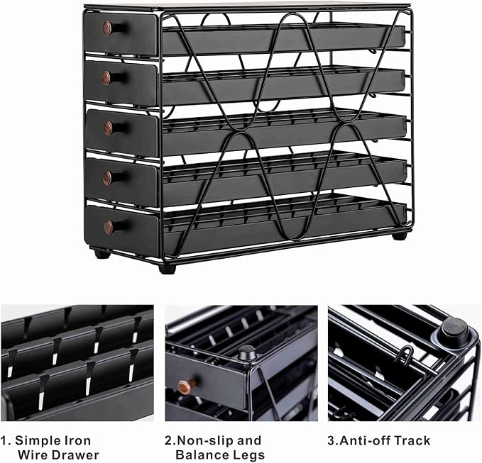 ZCDCP Coffee Pod Holder Drawer Storage, Compatible - Image 5