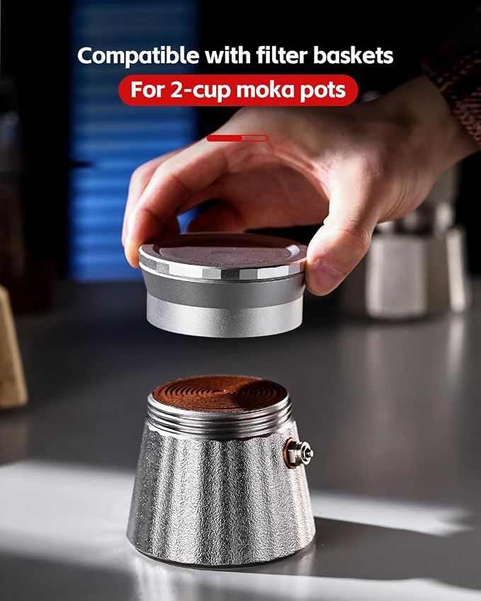 Bincoo Aluminum Coffee Tamper for Moka Pot, Italian Coffee Maker Dosing Funnel - Image 7
