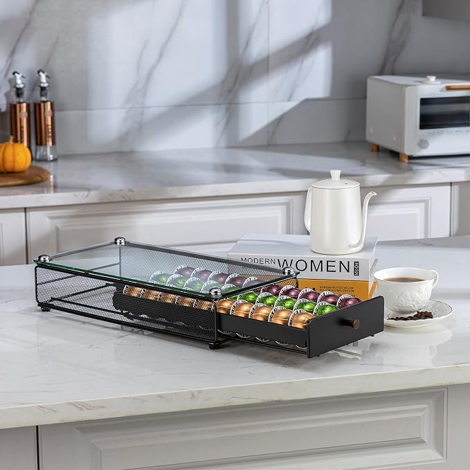 ZCDCP Nespresso Vertuo Pod Holder Coffee Capsule Drawer Black 30 Pods - Image 5