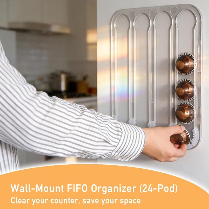 Nespresso Vertuo Pods Holder Wall Mounted, Side Mount Coffee Pod Organizer - Image 5