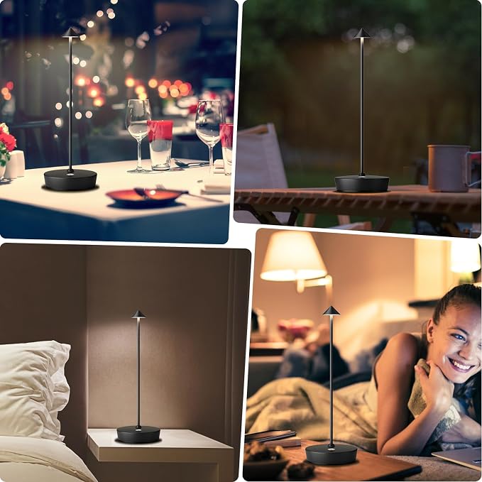 2Pack Rechargeable Cordless Table Lamp, Portable Powered LED Battery 6000mAh - Image 5