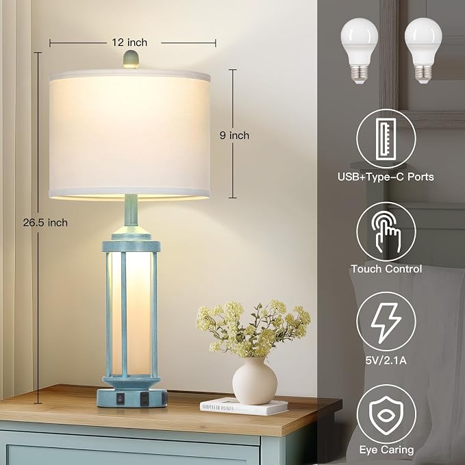 Lolikit 27" Tall Farmhouse Table Lamps - Image 4