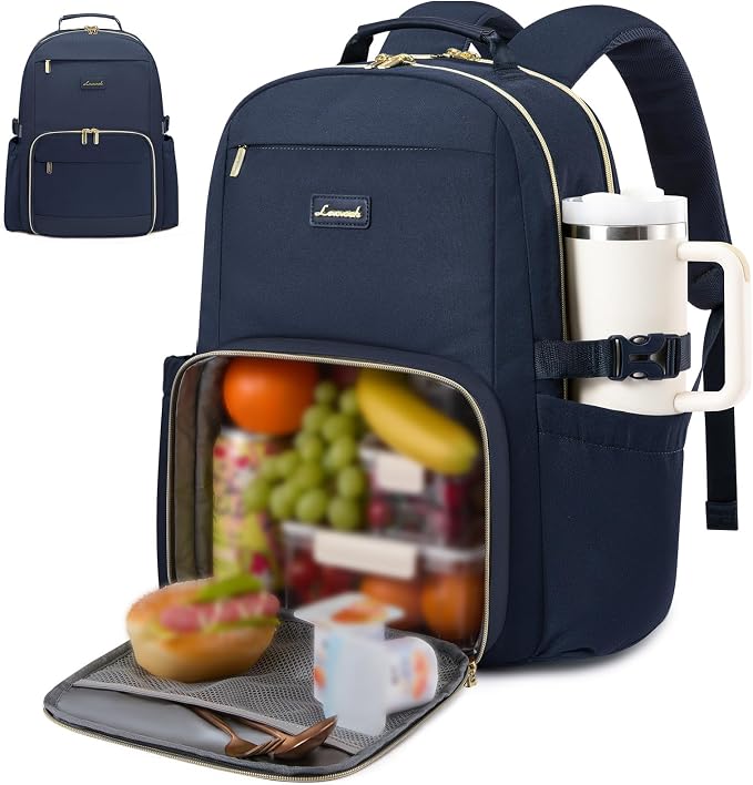 LOVEVOOK Lunch Backpack with Lunch Compartment, 15.6 Inch Laptop Work Travel by LOVEVOOK