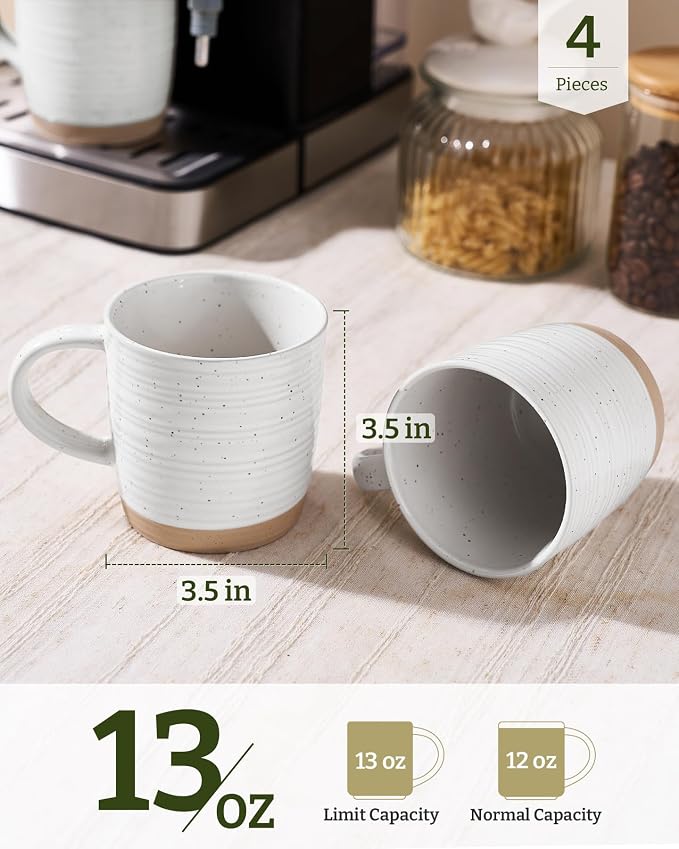 famiware Coffee Mugs Set of 4, 13 oz Mug Set, Ceramic Cup Set - Image 4