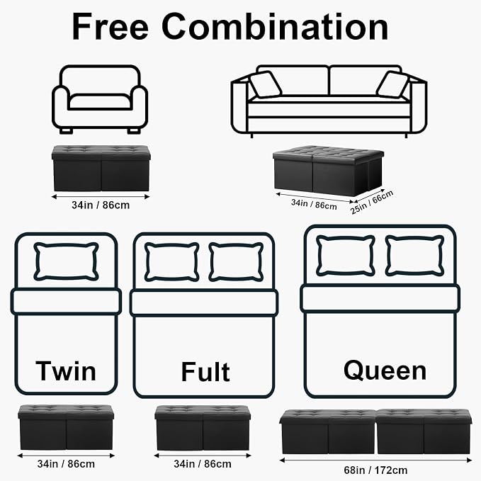 AmasSmile Footrest Ottoman Bench - Image 4