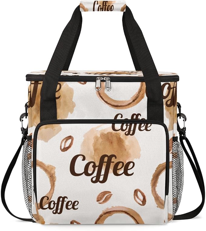 Watercolor Coffee Maker Carring Bag Coffees Beans Travel Carrying Storage Tote by FengQuGou