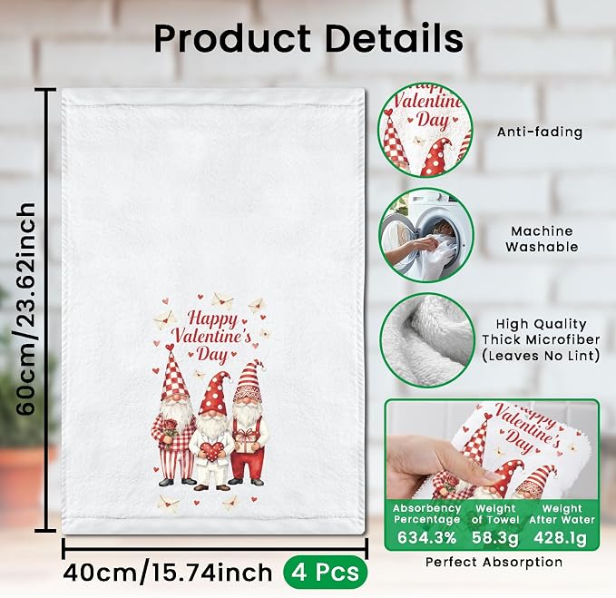 CUTHOLLOW Festival Decorative Kitchen Towels Set of 4, 15.74"x23.62" Soft - Image 2
