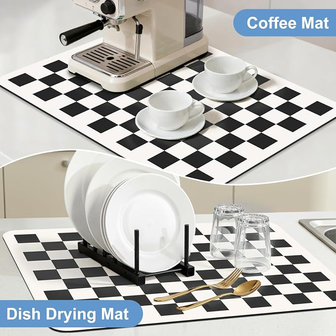 Clinuse Coffee Mats, Quick Dry Mat, Diatomite Absorbent Aesthetic Large Drying - Image 7