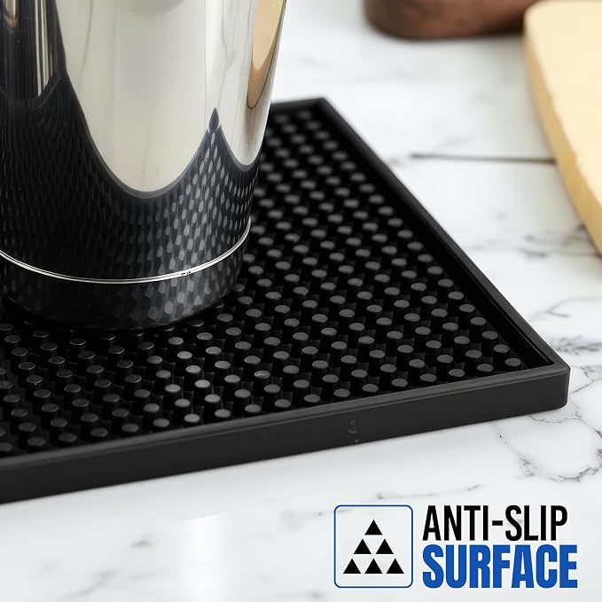 Standard Rubber Bar Mat for Countertop 12"x6", Non-Slip & Spill Protection - Image 3