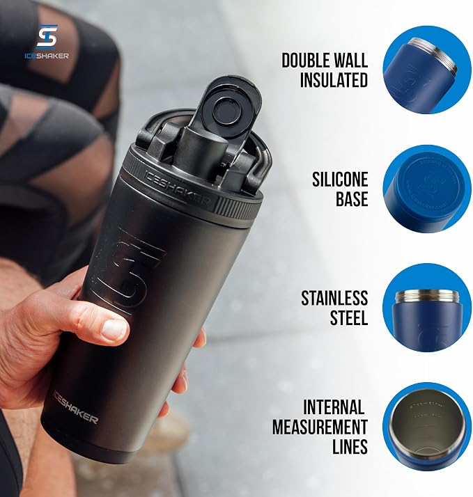 Ice Shaker Insulated Stainless Steel Shaker Bottle | 26oz - Image 2