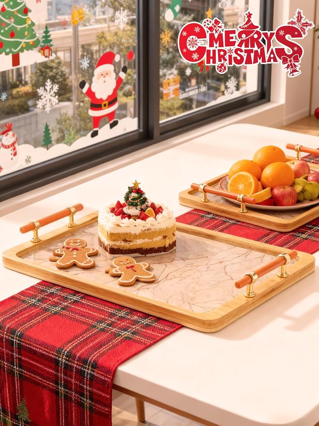 JUPELI 16" x 12" Bamboo Serving Tray - Image 2
