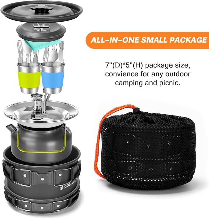 Odoland 16pcs Camping Cookware Set - Image 5