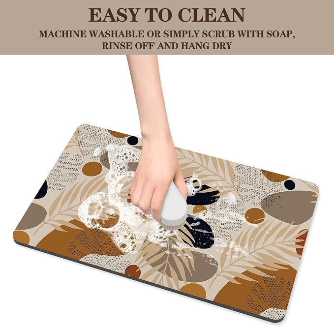 Boho Tropical Palm Leaf Geometric Bohemian Plant Coffee Mat Dish Drying Mats - Image 5